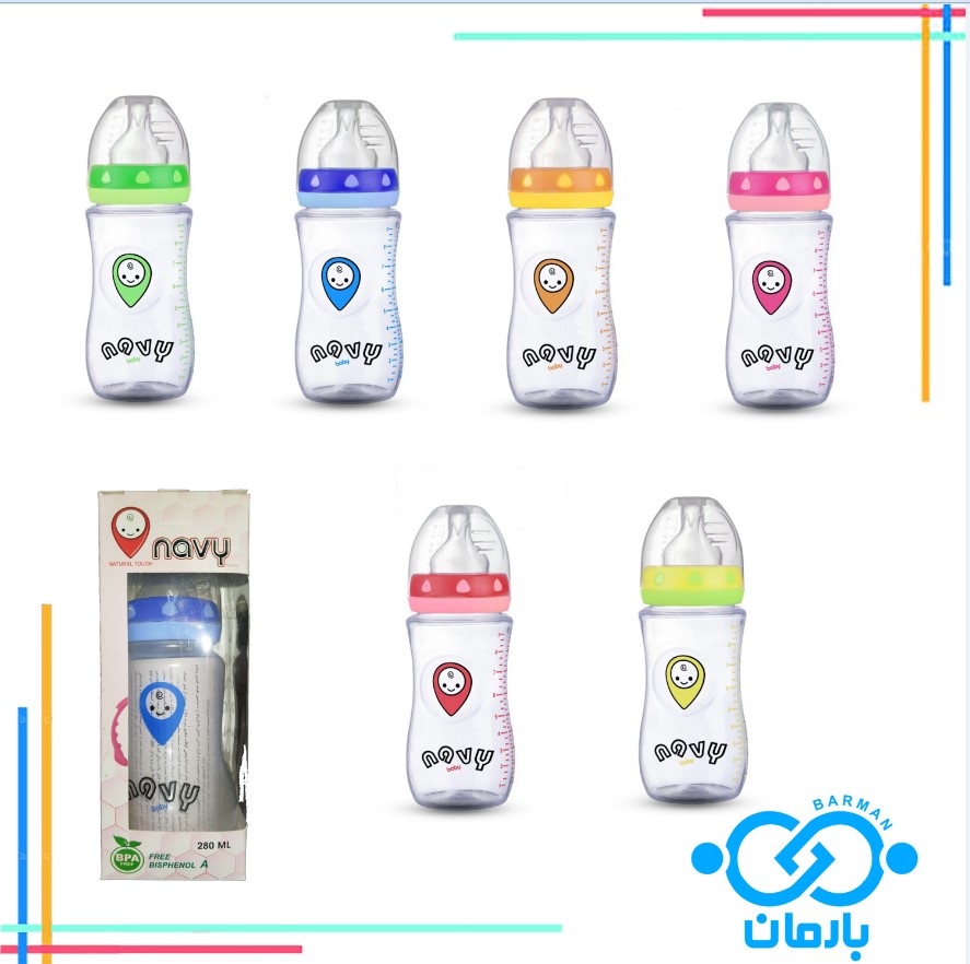 شیشه شیر  280pp میلی بدون دسته