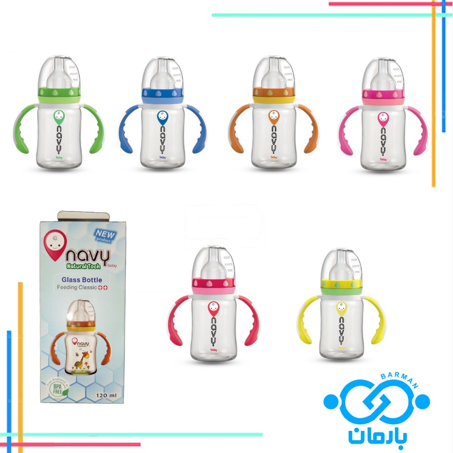 شیشه شیرتو پلاس 120 میلی پیرکس دسته دار+یک عدد بطریpp آفر