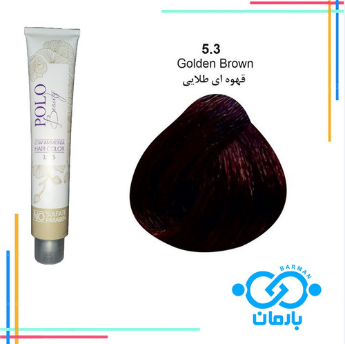 رنگ مو پلو بیوتی Polo beauty شماره 5.3 رنگ قهوه ای طلایی (فاقد سولفات)