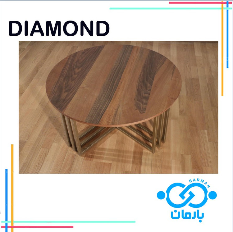 میز جلو مبلی و عسلی دیاموندDIAMOND چوب و فلز 43cm*90cm