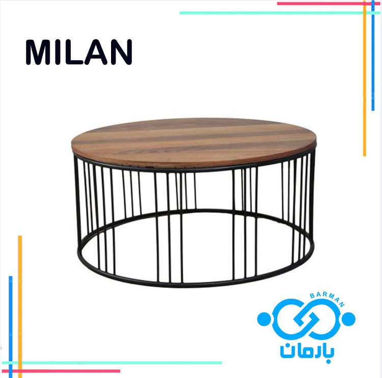 میز جلو مبلی و عسلی میلان MILAN چوب و فلز 42cm*90cm