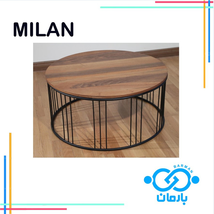 میز جلو مبلی و عسلی میلان MILAN چوب و فلز 42cm*90cm