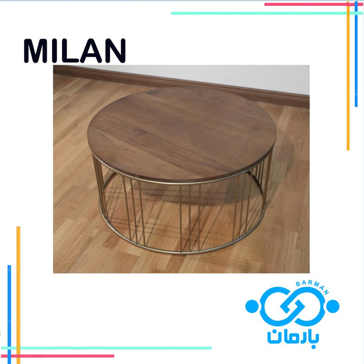 میز جلو مبلی و عسلی میلان MILAN چوب و فلز 42cm*90cm