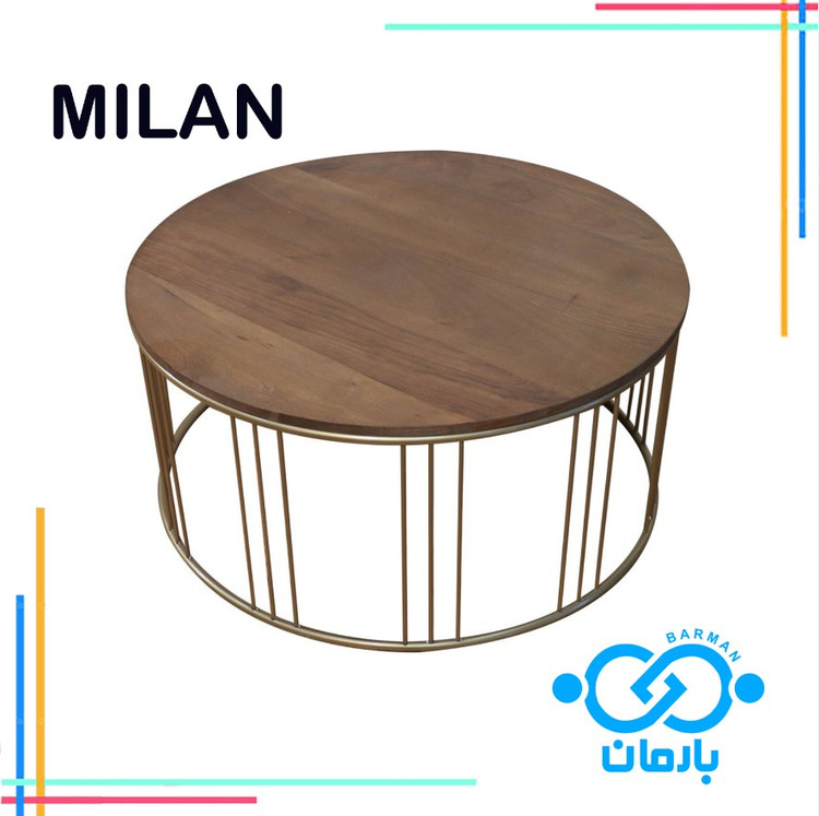 میز جلو مبلی و عسلی میلان MILAN چوب و فلز 42cm*90cm