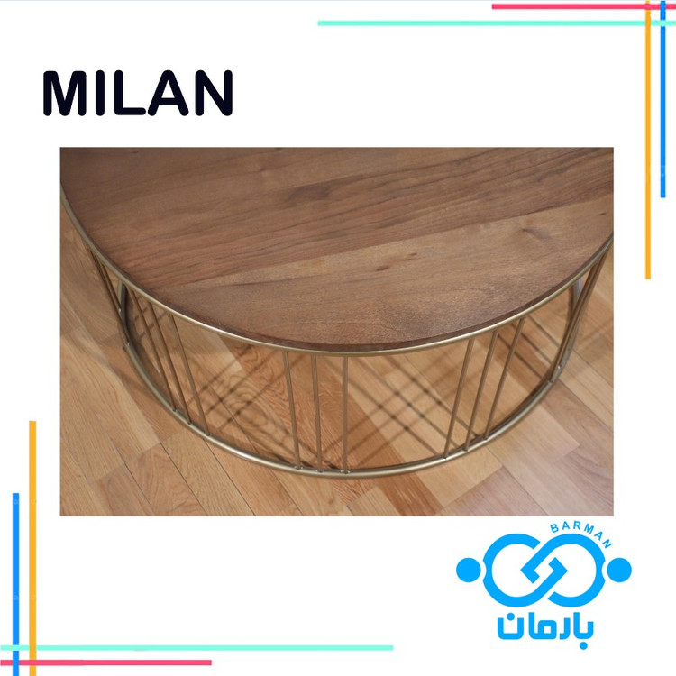 میز جلو مبلی و عسلی میلان MILAN چوب و فلز 42cm*90cm