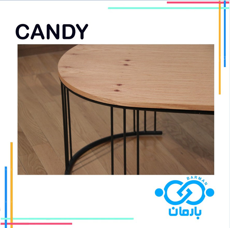 میز جلو مبلی و عسلی کندی CANDYچوب و فلز 60cm*110cm*42cm