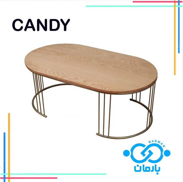 میز جلو مبلی و عسلی کندی CANDYچوب و فلز 60cm*110cm*42cm