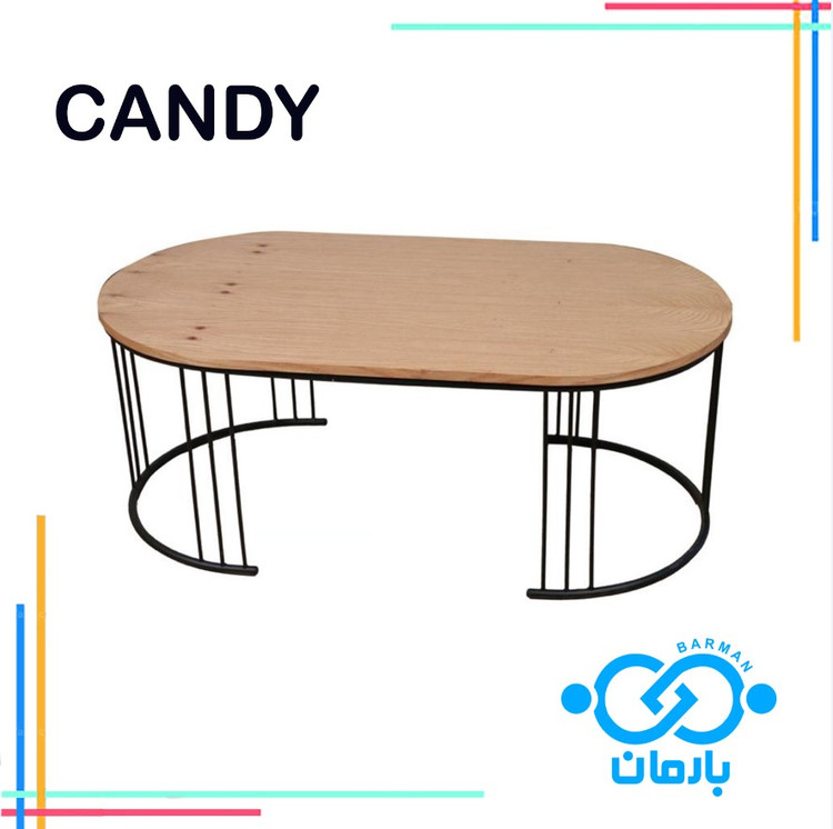 میز جلو مبلی و عسلی کندی CANDYچوب و فلز 60cm*110cm*42cm