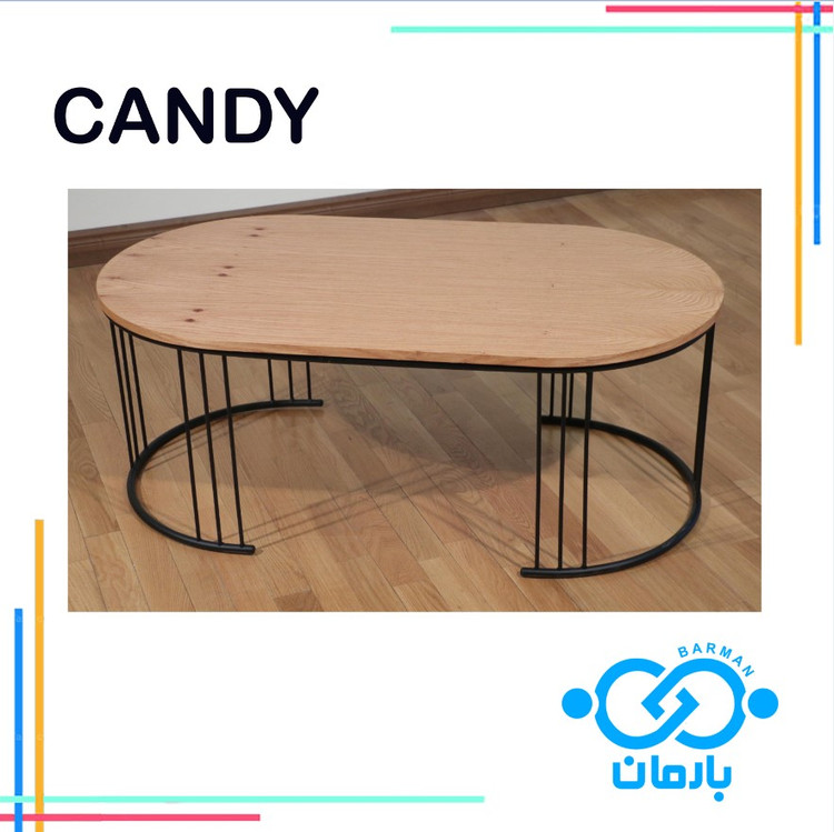 میز جلو مبلی و عسلی کندی CANDYچوب و فلز 60cm*110cm*42cm