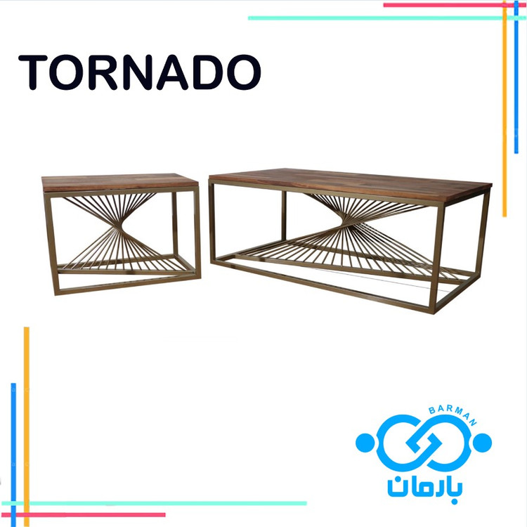 میز جلو مبلی و عسلی تورنادو TORNADOچوب و فلز 60cm*110cm*42cmو42cm*60cm*40cm