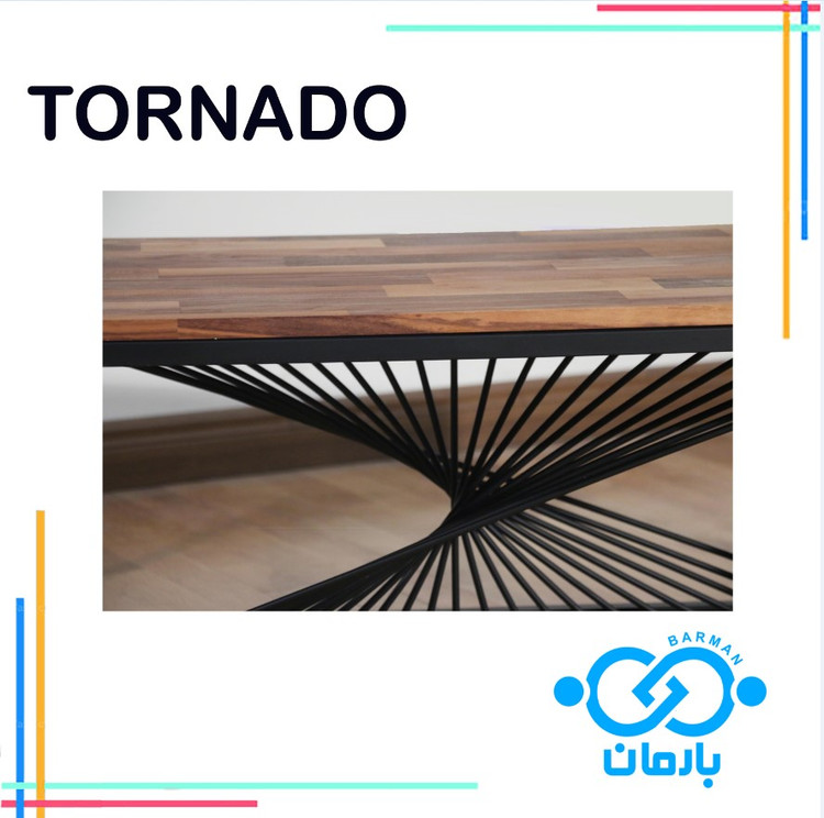 میز جلو مبلی و عسلی تورنادو TORNADOچوب و فلز 60cm*110cm*42cmو42cm*60cm*40cm