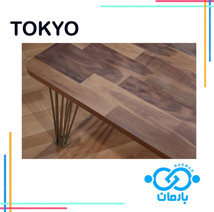 میز جلو مبلی و عسلی توکیوTOKYOچوب و فلز 41cm*120cm*70cm