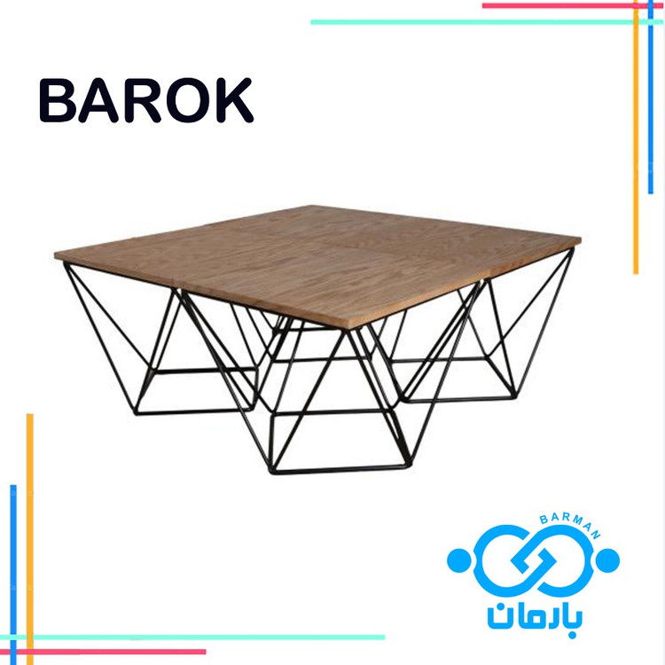 میز جلو مبلی و عسلی باروک BAROKچوب و فلز 50cm*100cm*40cm