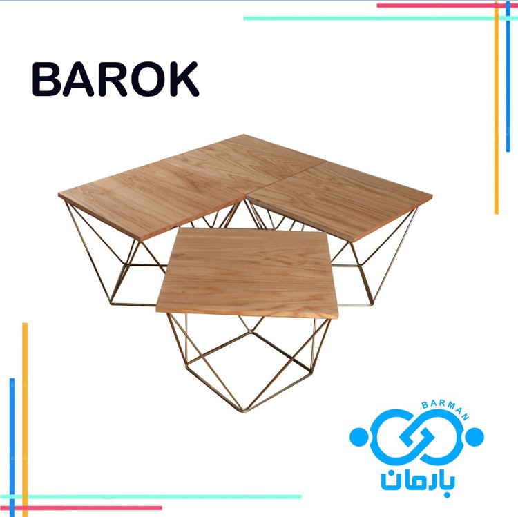 میز جلو مبلی و عسلی باروک BAROKچوب و فلز 50cm*100cm*40cm