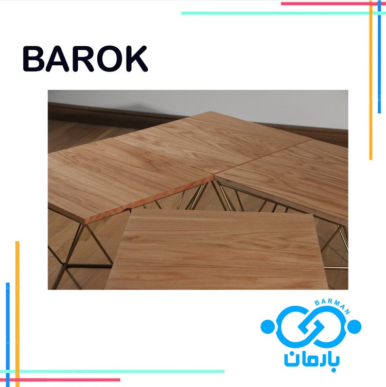 میز جلو مبلی و عسلی باروک BAROKچوب و فلز 50cm*100cm*40cm