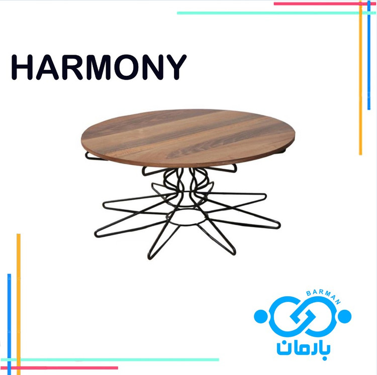 میز جلو مبلی و عسلی هارمونی HARMONYچوب و فلز 90cm*90cm*44cmو50cm*50cm*45cm